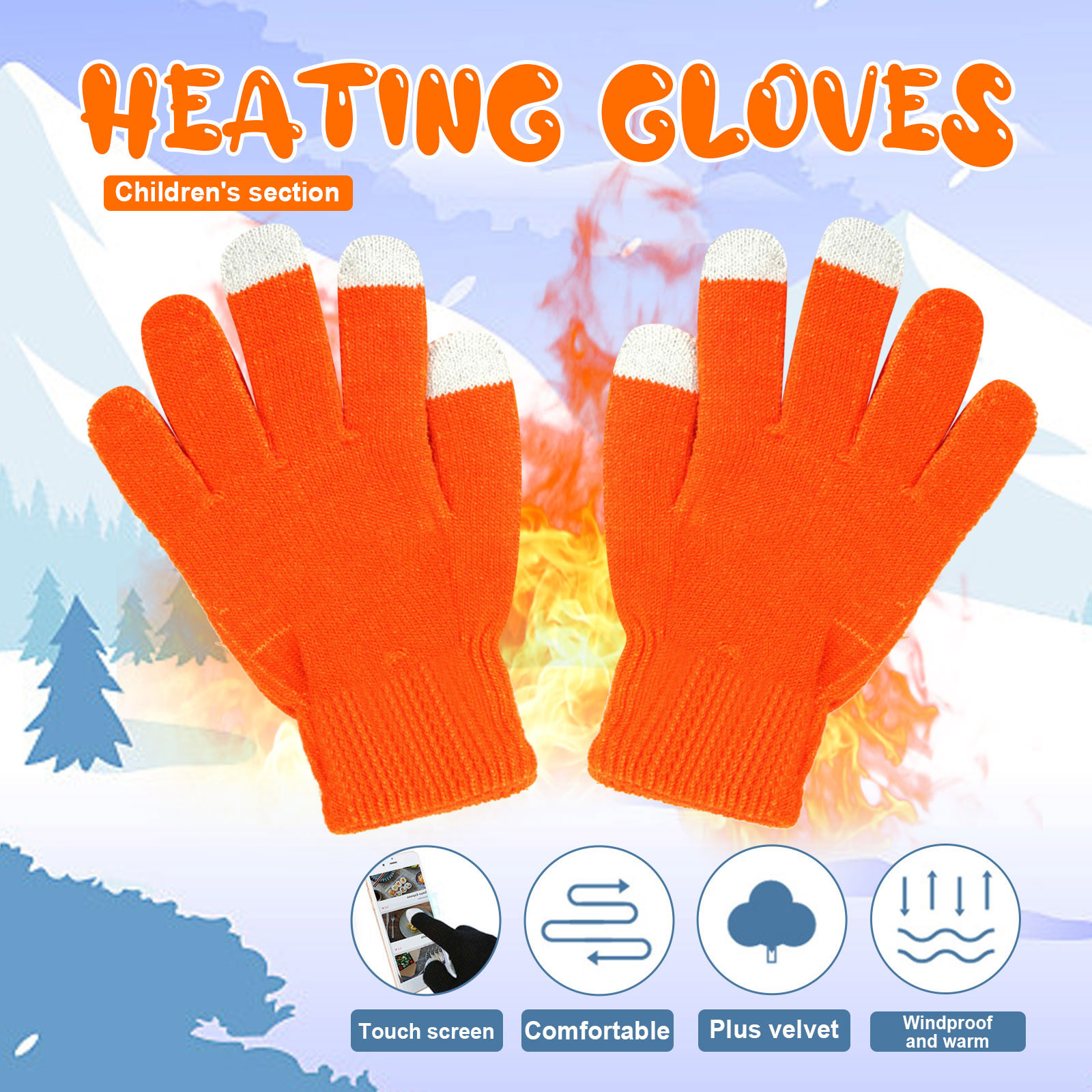 BJUTIR Children Non Gloves Stretch Knitted Wool Show Finger Solid Color Cycling Gloves Outdoor Accessories